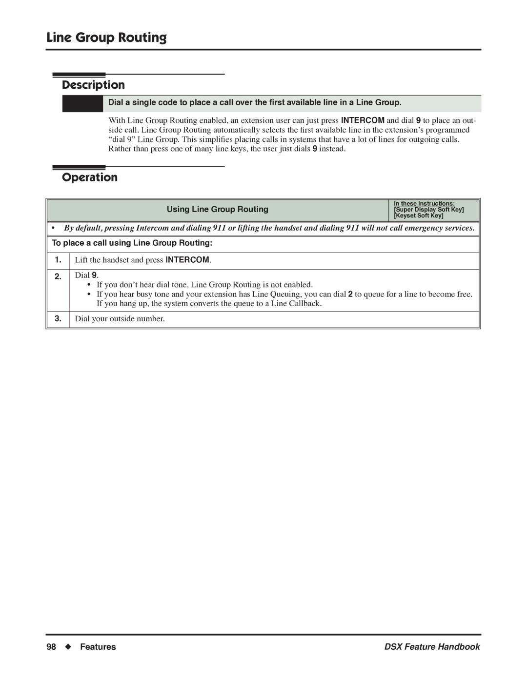 NEC 1093099 manual Using Line Group Routing, To place a call using Line Group Routing 