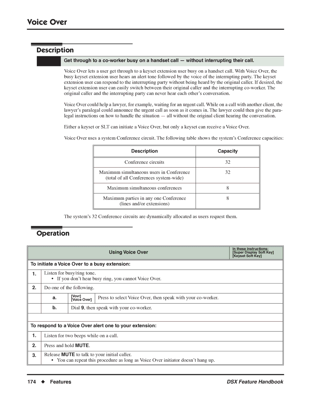 NEC 1093099 manual Using Voice Over, To initiate a Voice Over to a busy extension 