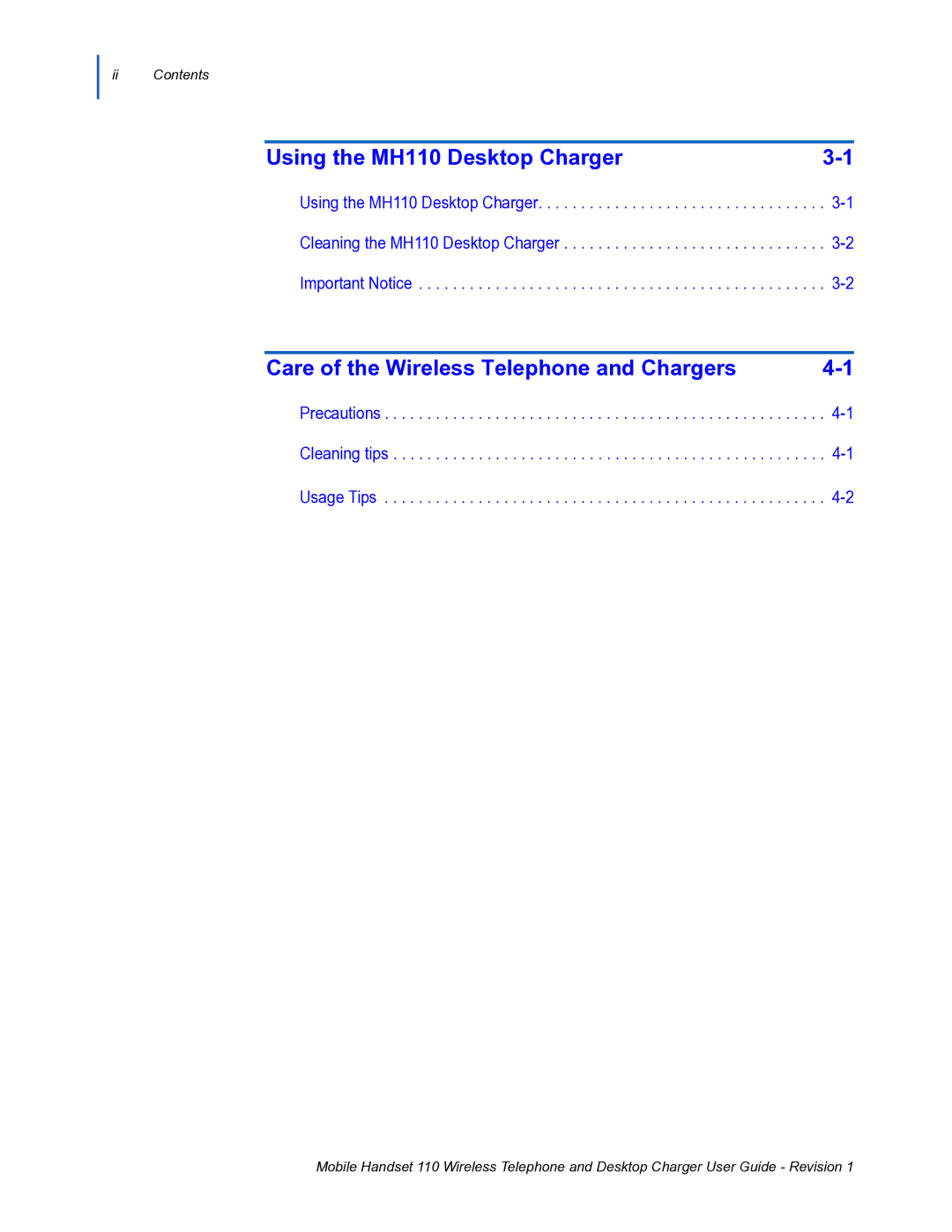 NEC manual Using the MH110 Desktop Charger 