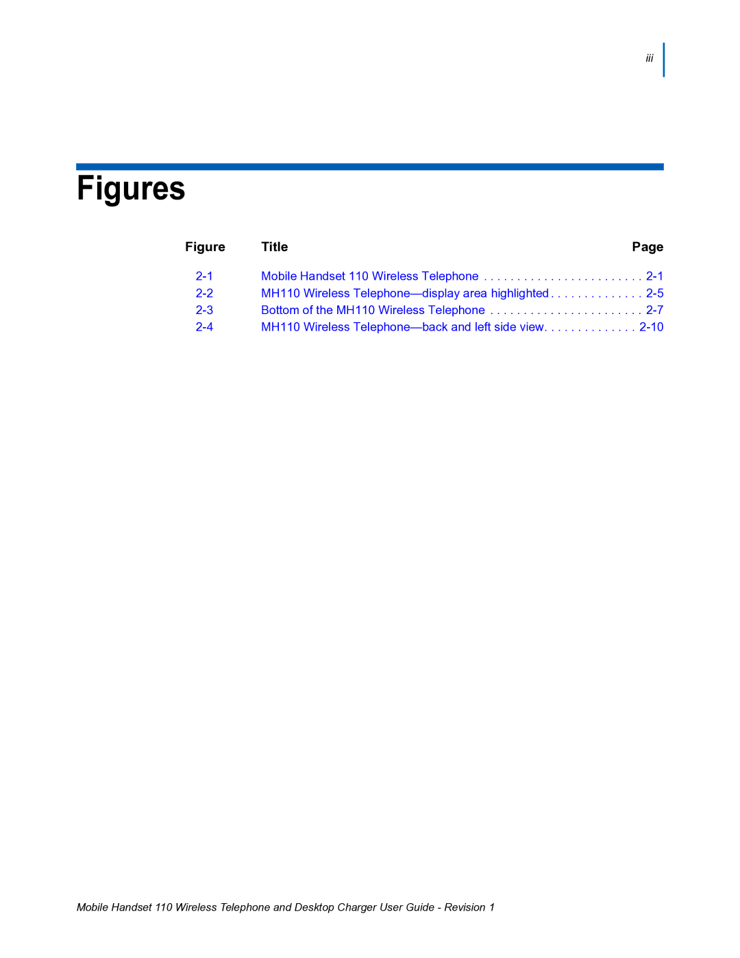 NEC 110 manual Figures 