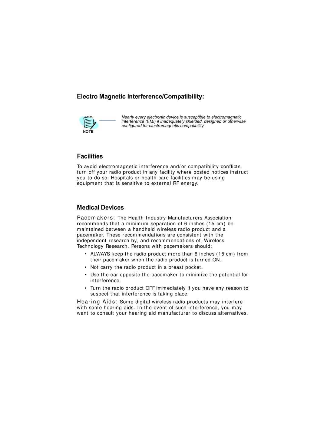 NEC 110 manual Electro Magnetic Interference/Compatibility 