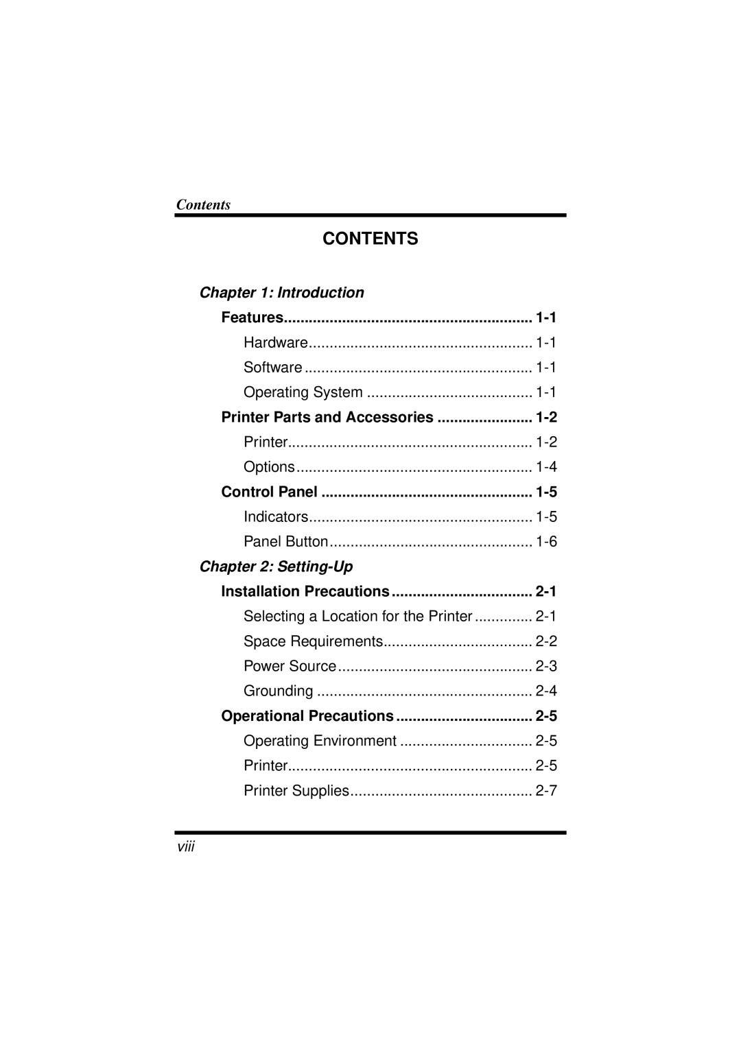 NEC 1100 user manual Contents 