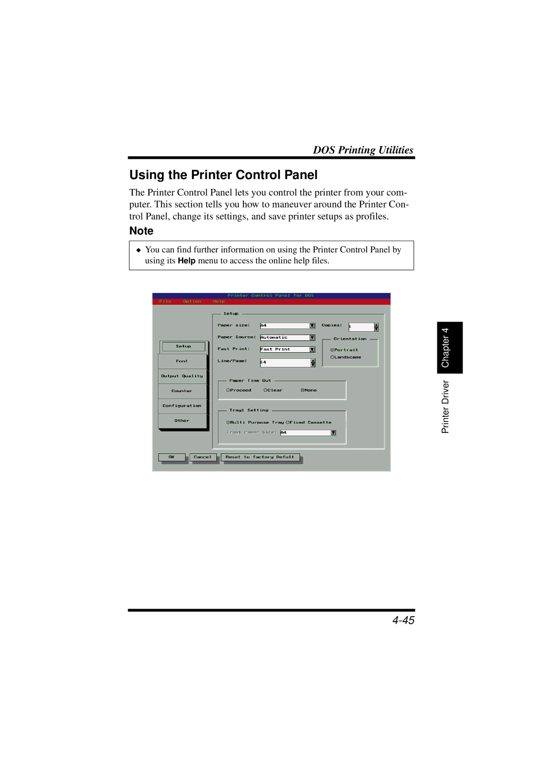 NEC 1100 user manual Using the Printer Control Panel 