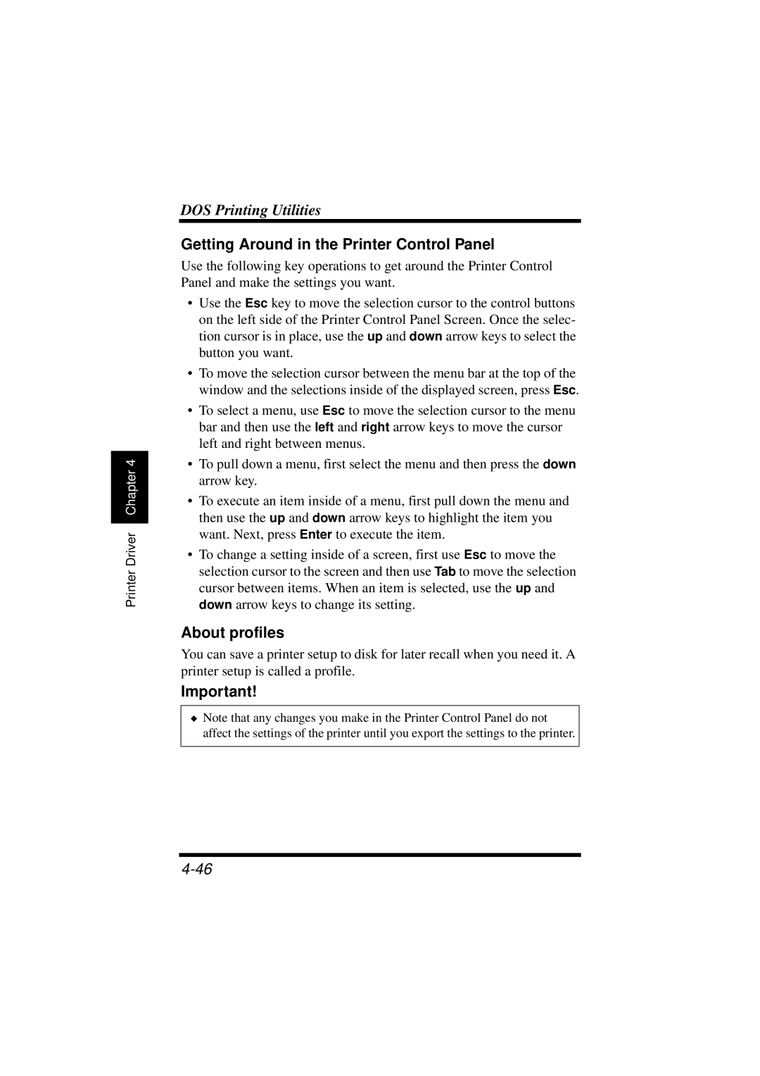 NEC 1100 user manual Getting Around in the Printer Control Panel, About profiles 