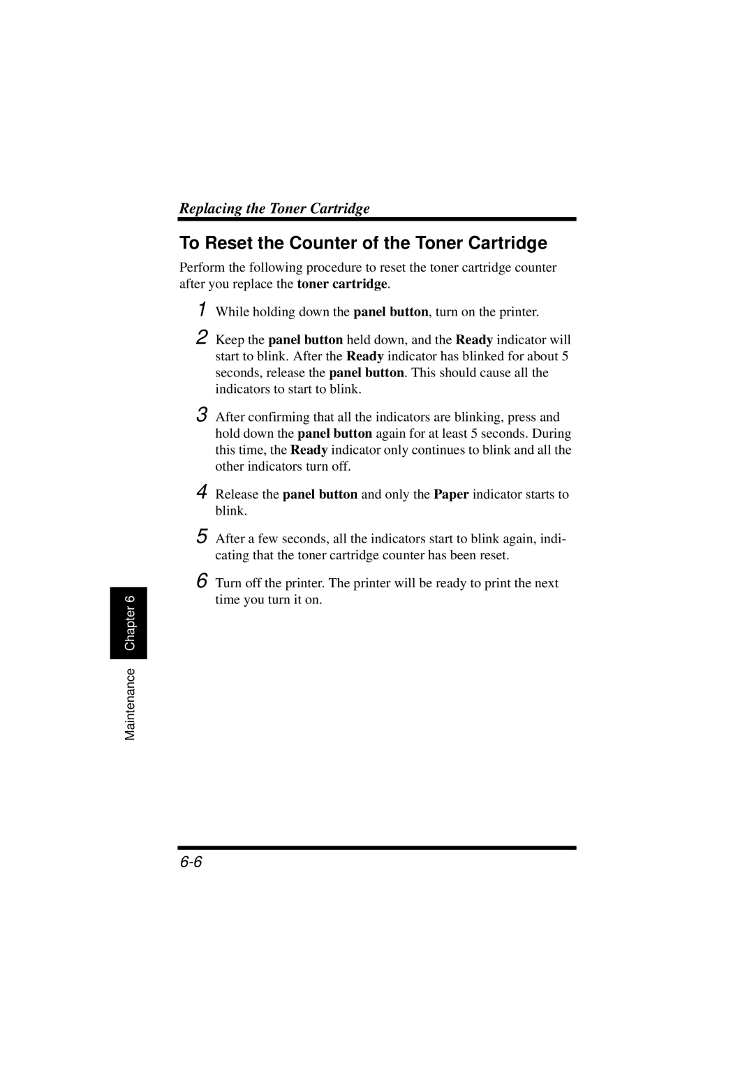 NEC 1100 user manual To Reset the Counter of the Toner Cartridge 