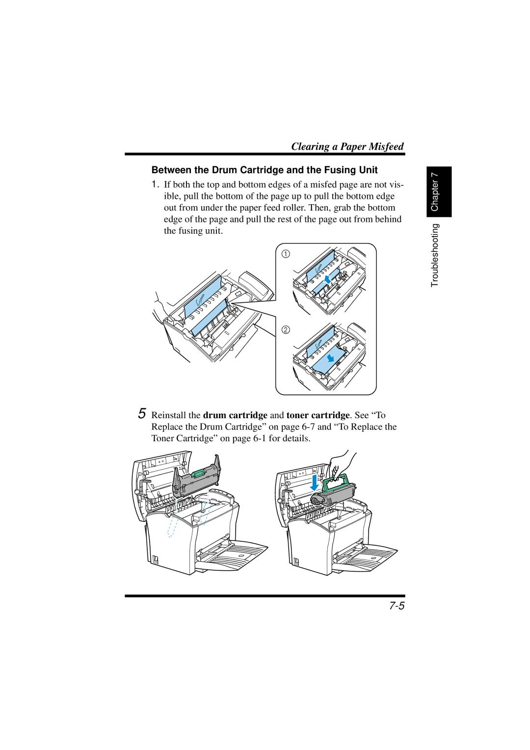 NEC 1100 user manual Between the Drum Cartridge and the Fusing Unit 