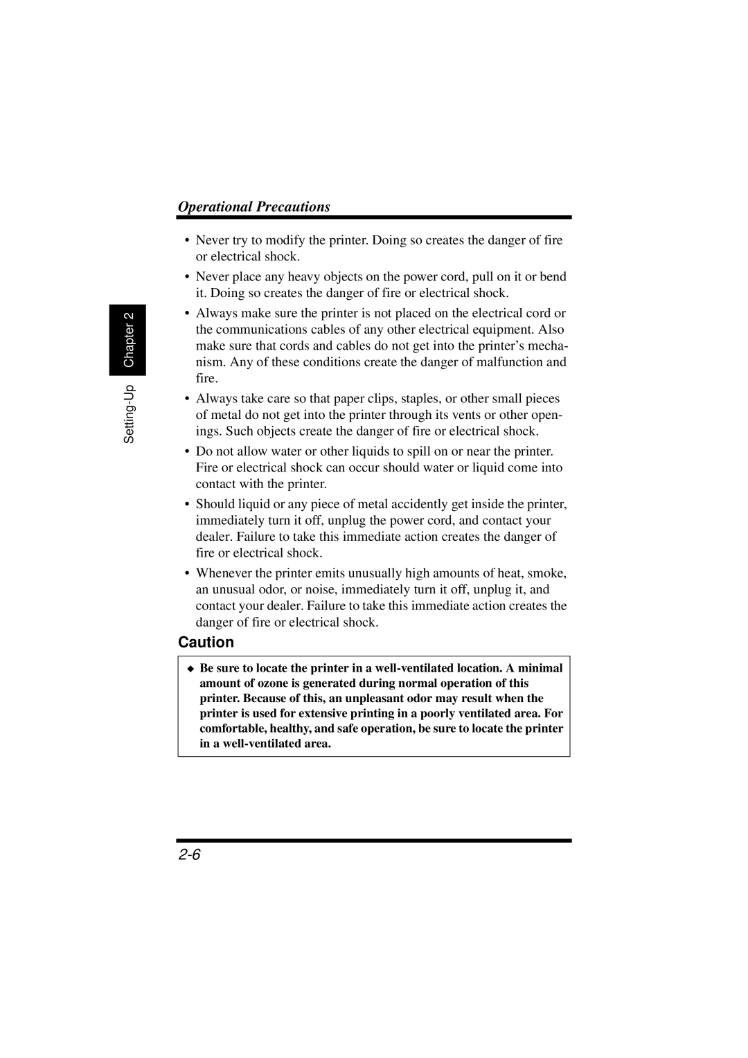 NEC 1100 user manual Operational Precautions 