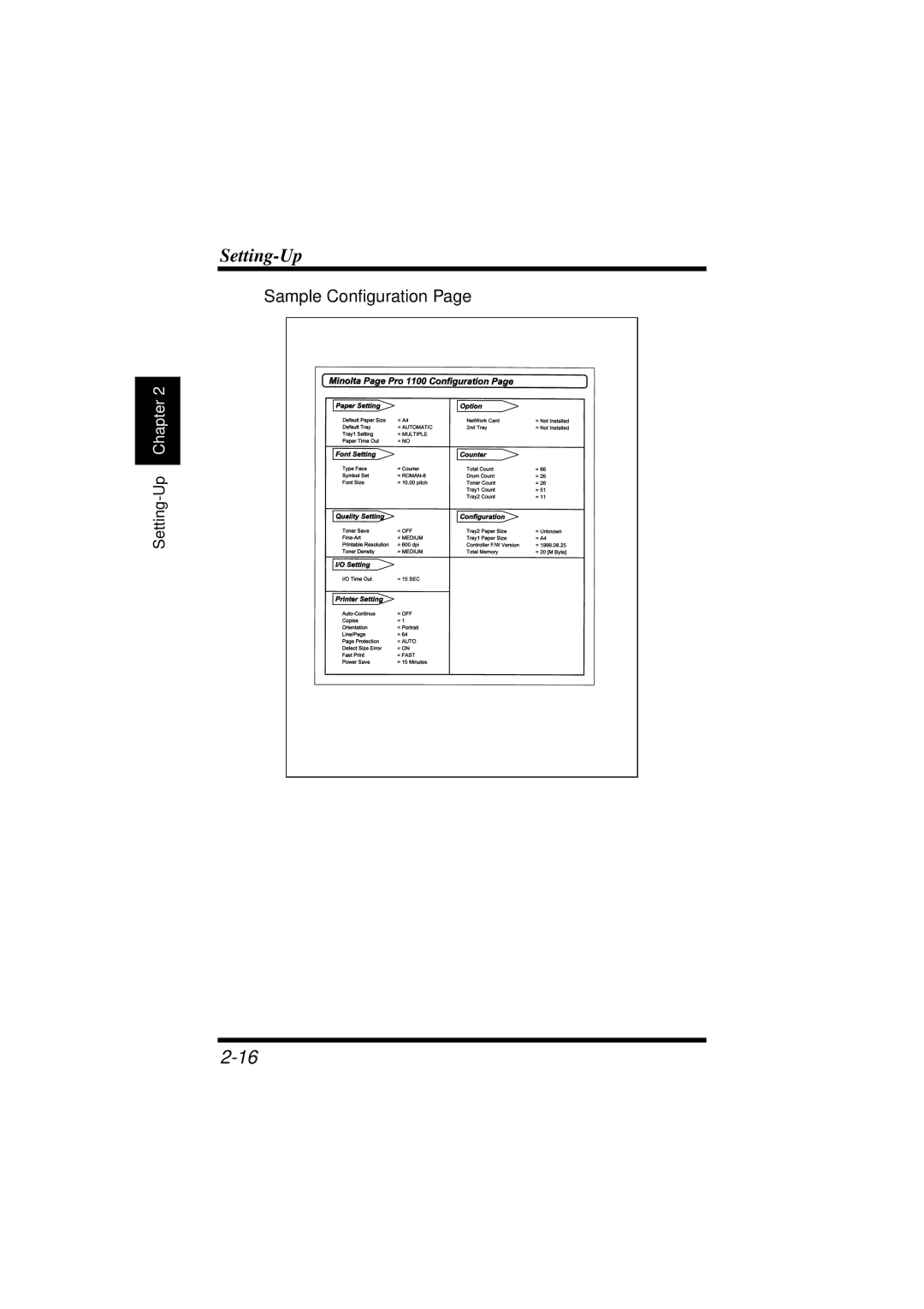 NEC 1100 user manual Sample Configuration 