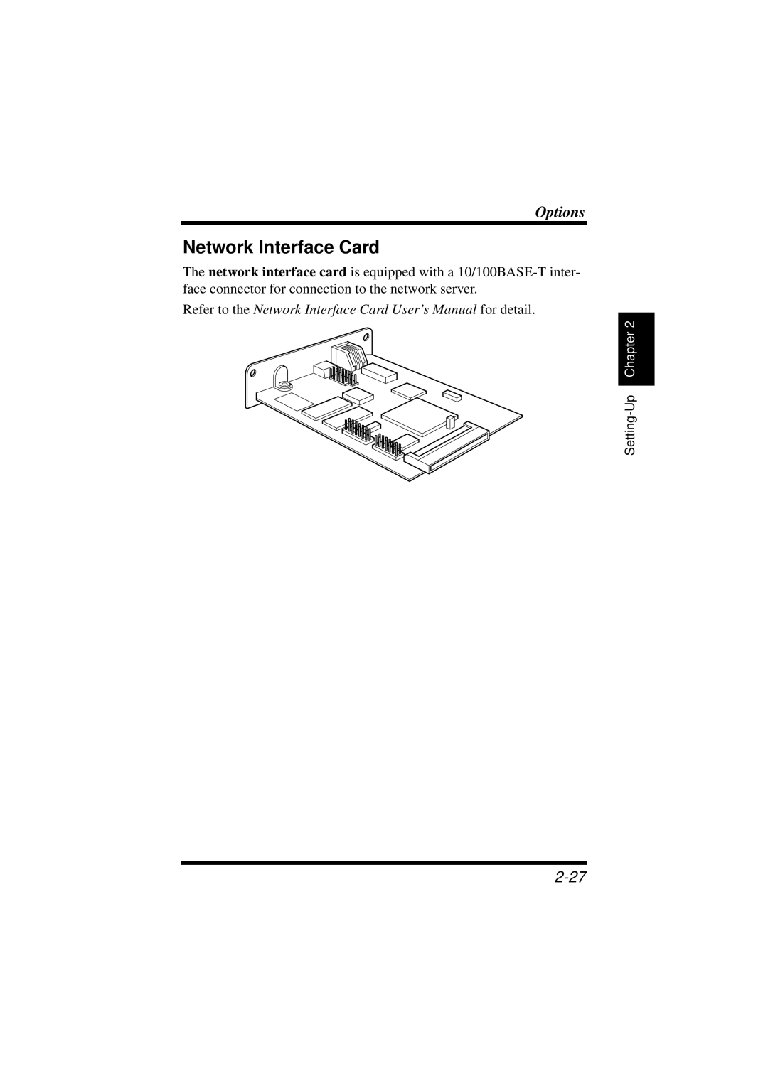 NEC 1100 user manual Network Interface Card 