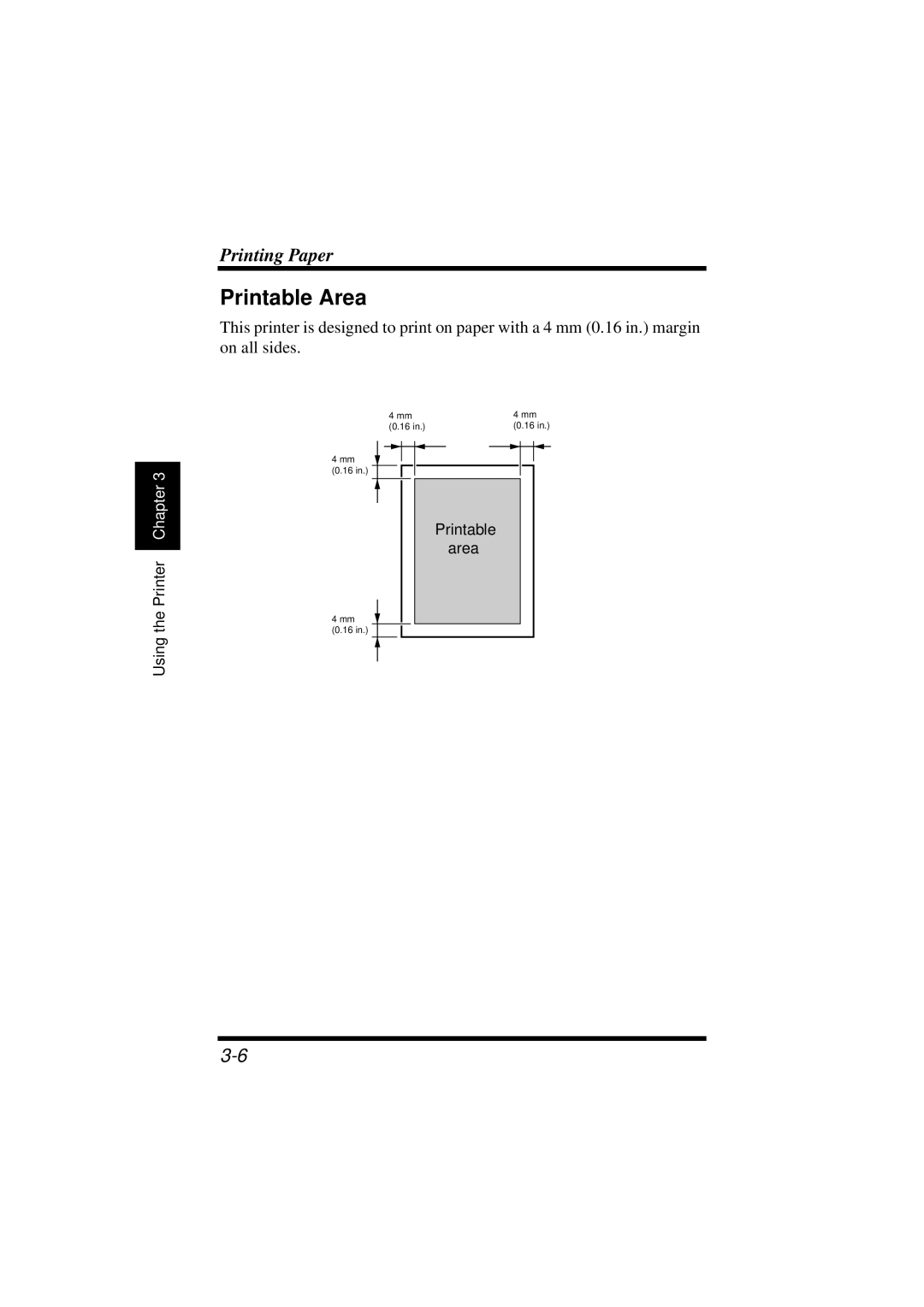 NEC 1100 user manual Printable Area 