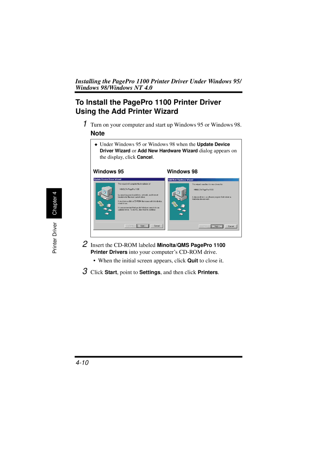 NEC 1100 user manual Turn on your computer and start up Windows 95 or Windows 