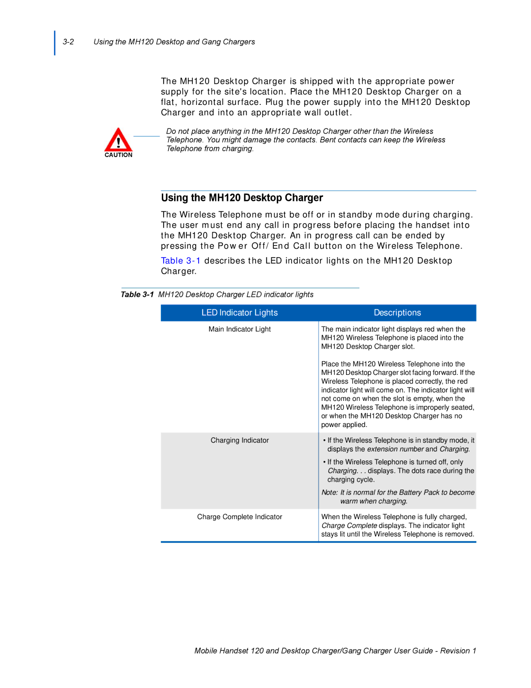 NEC manual Using the MH120 Desktop Charger 