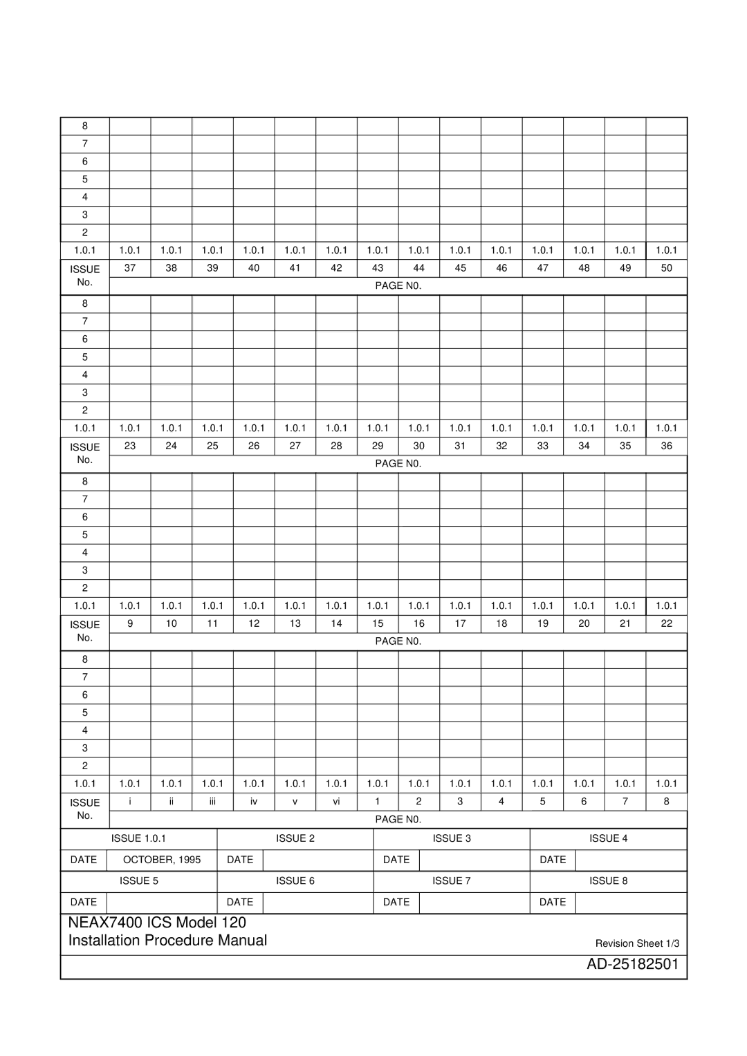 NEC 120 manual NEAX7400 ICS Model Installation Procedure Manual 