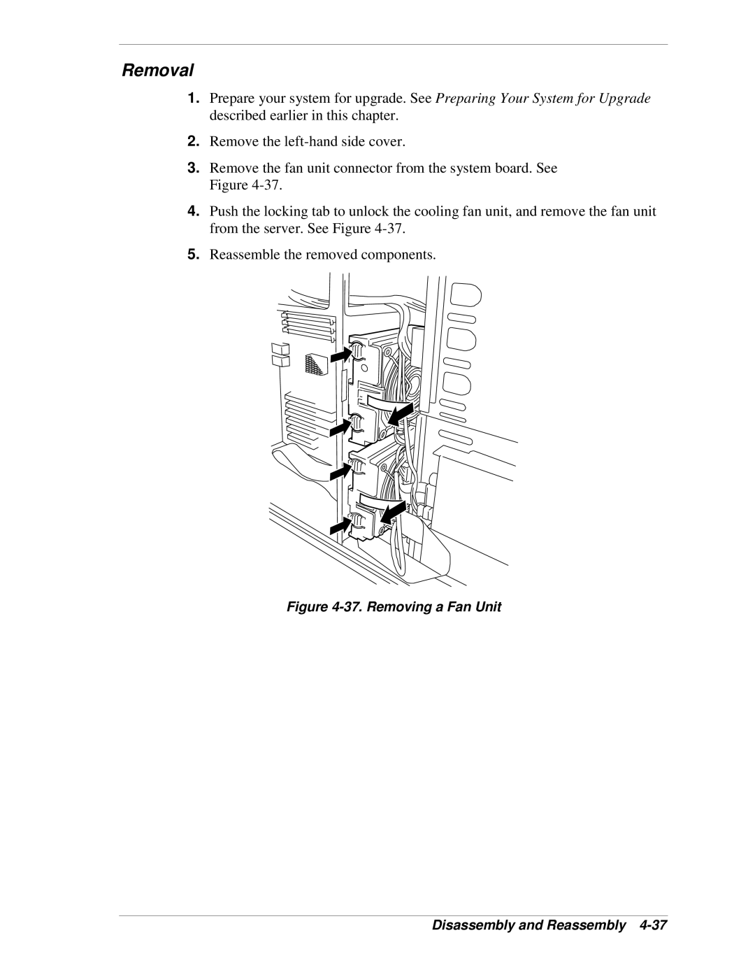 NEC 120Lg manual Removing a Fan Unit Disassembly and Reassembly 