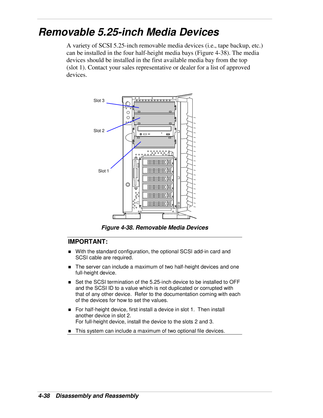 NEC 120Lg manual Removable 5.25-inch Media Devices, Removable Media Devices 