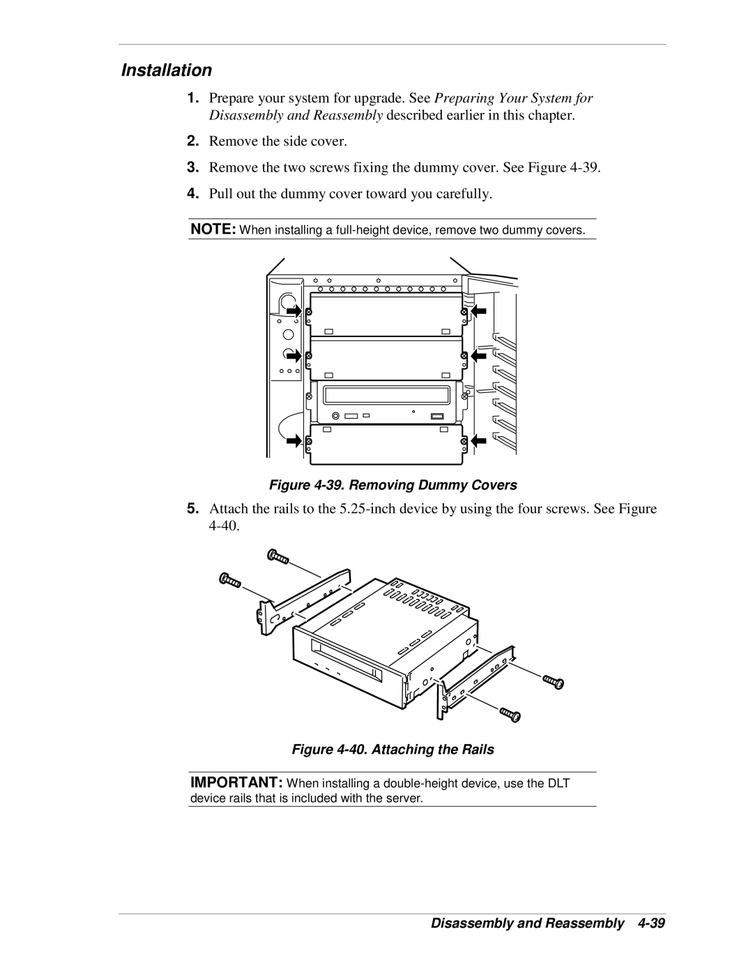 NEC 120Lg manual Removing Dummy Covers 