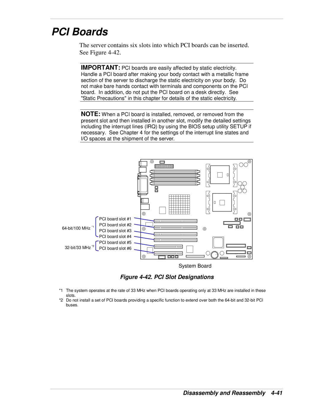 NEC 120Lg manual PCI Boards, PCI Slot Designations 