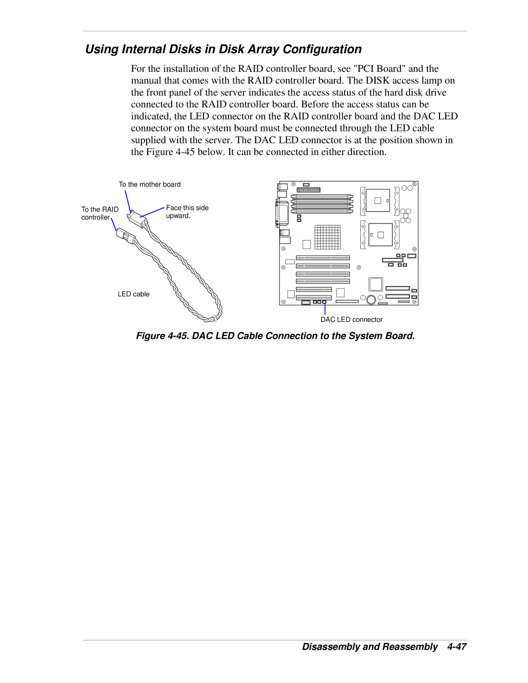 NEC 120Lg manual Using Internal Disks in Disk Array Configuration 