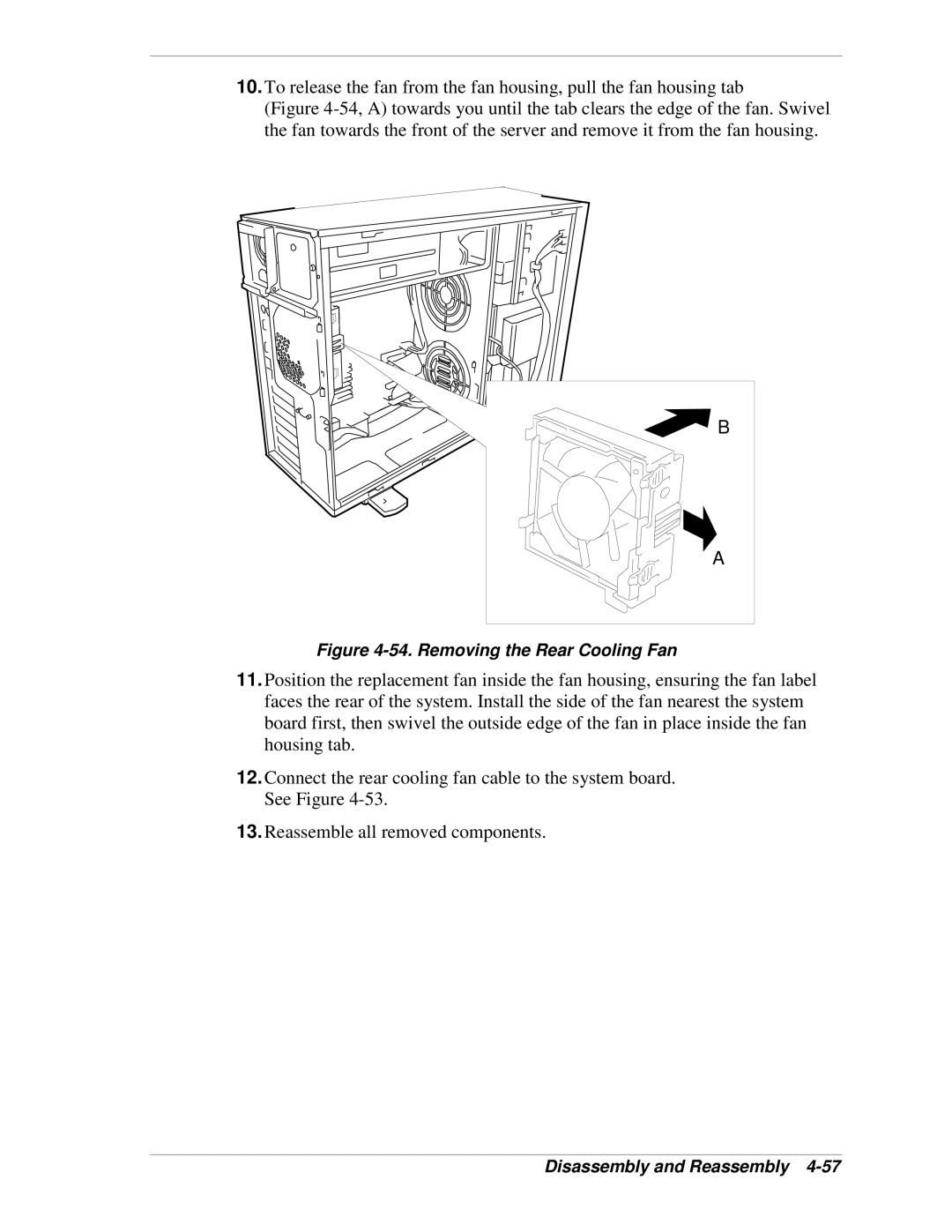 NEC 120Lg manual Removing the Rear Cooling Fan 