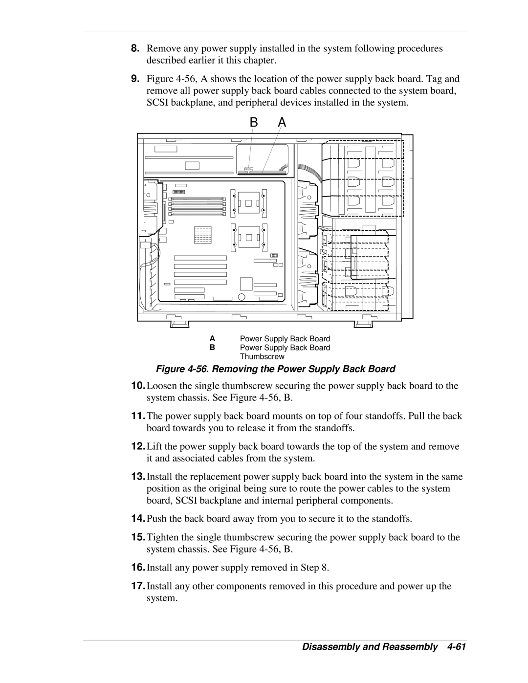 NEC 120Lg manual Removing the Power Supply Back Board 