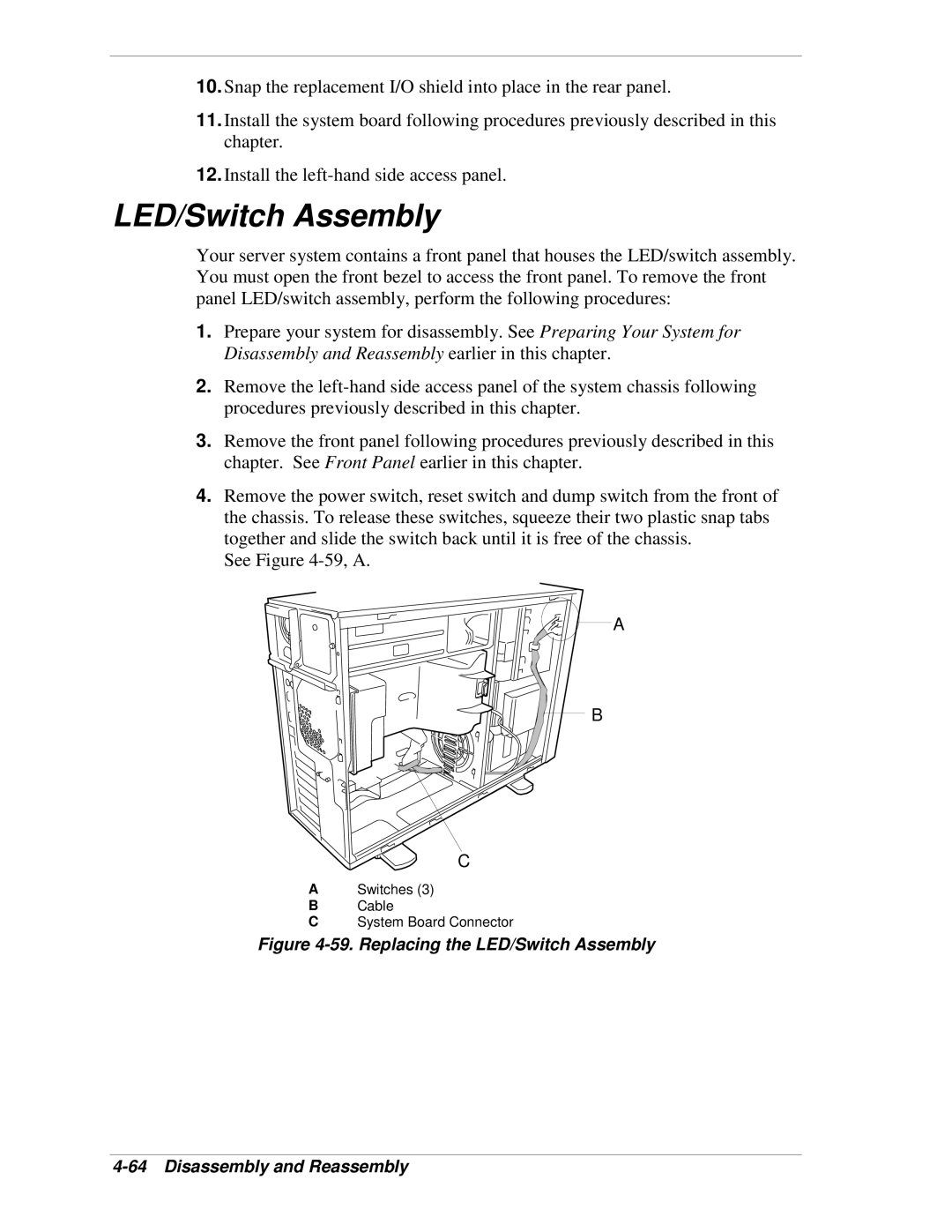 NEC 120Lg manual LED/Switch Assembly 