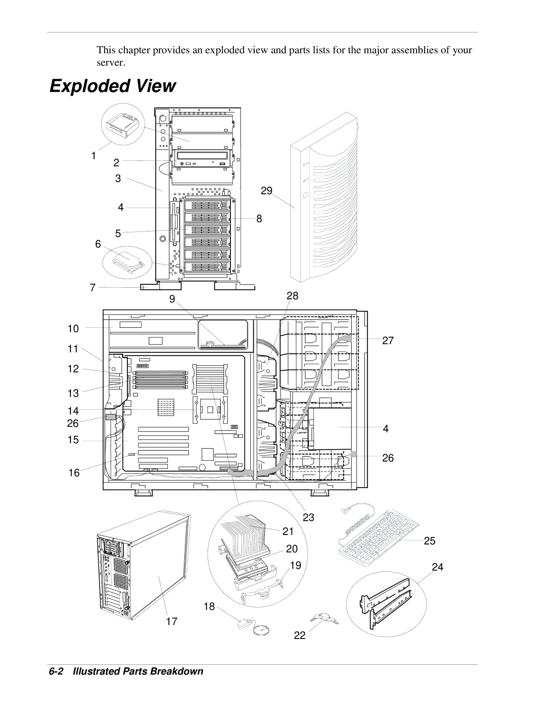 NEC 120Lg manual Exploded View, Illustrated Parts Breakdown 