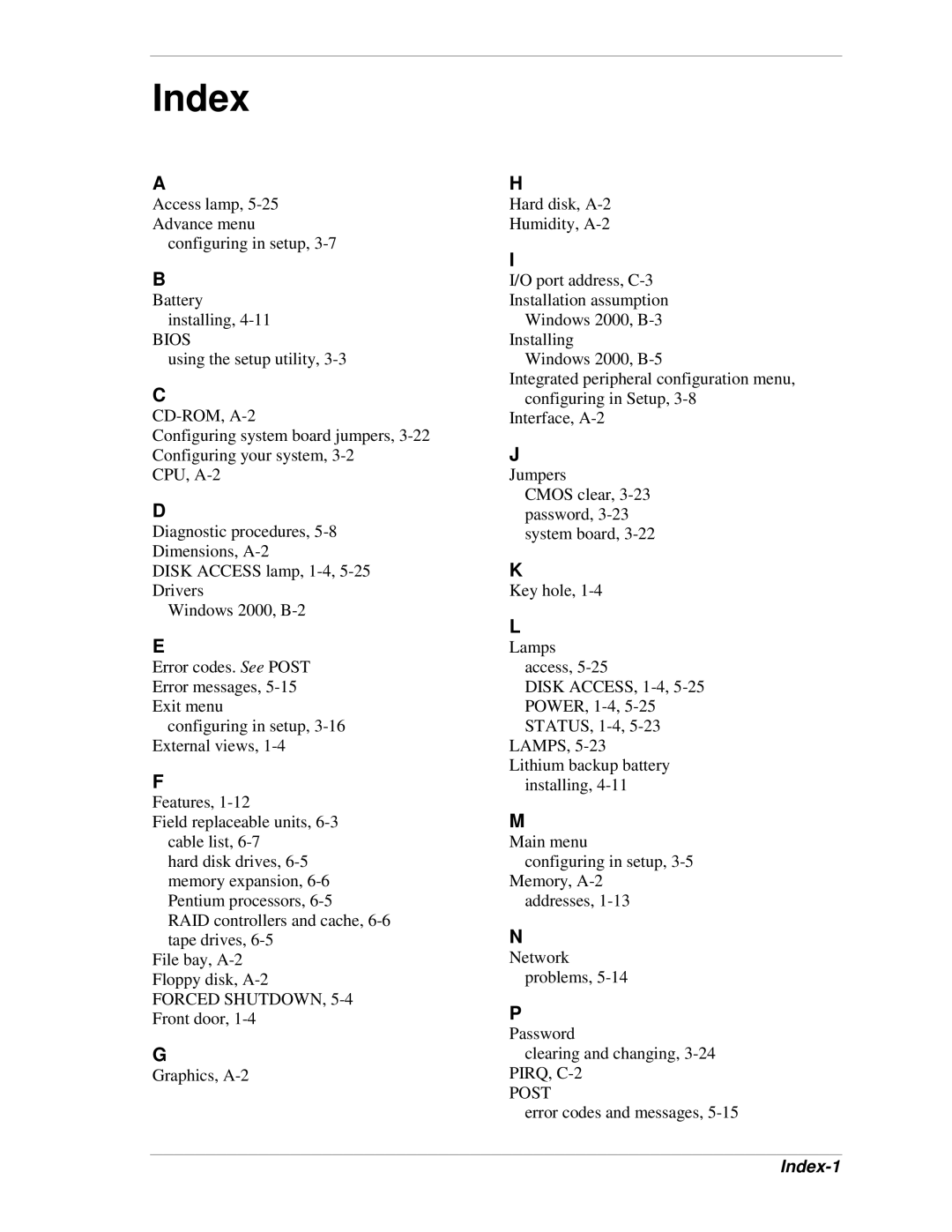 NEC 120Lg manual Index-1 