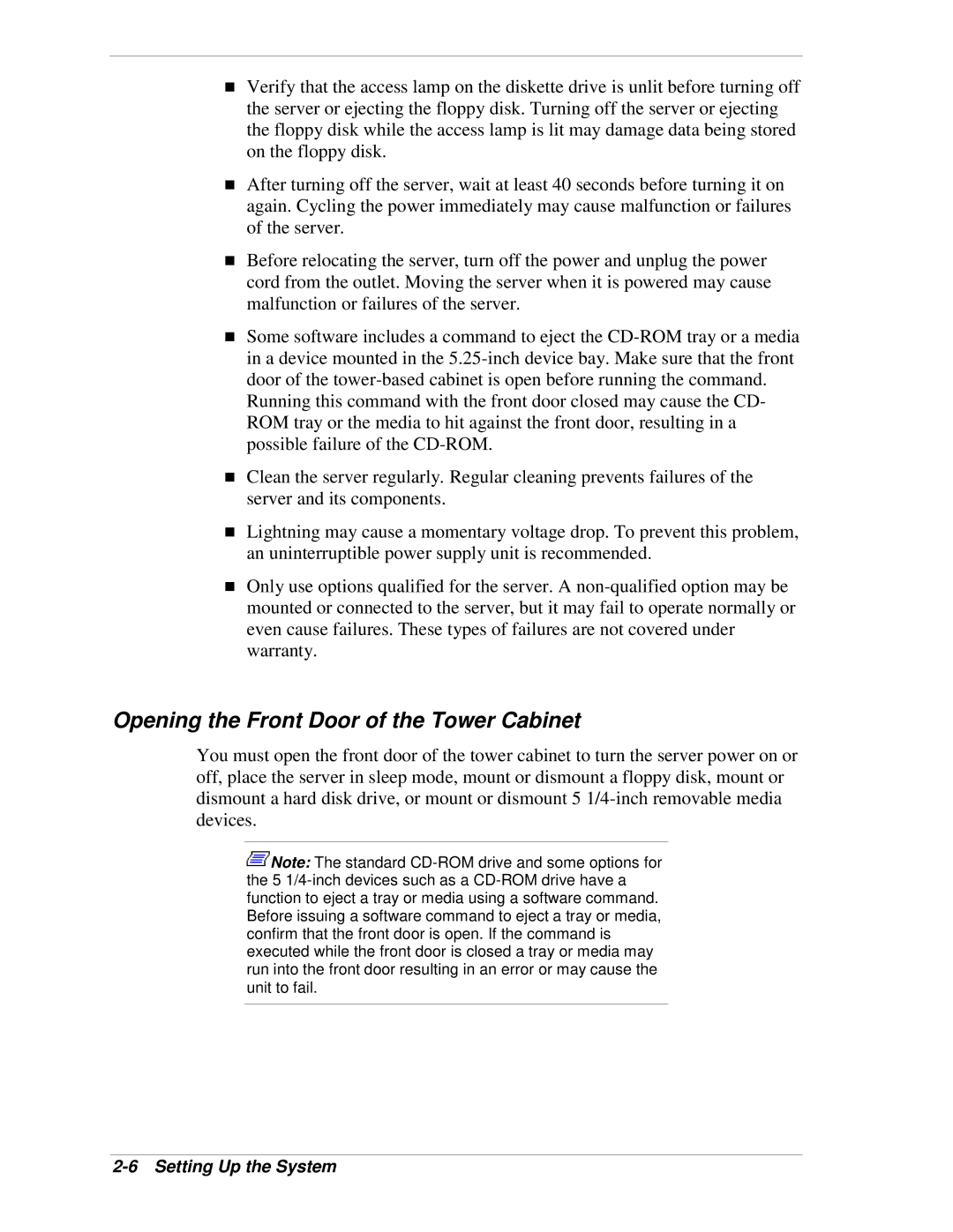 NEC 120Lg manual Opening the Front Door of the Tower Cabinet 