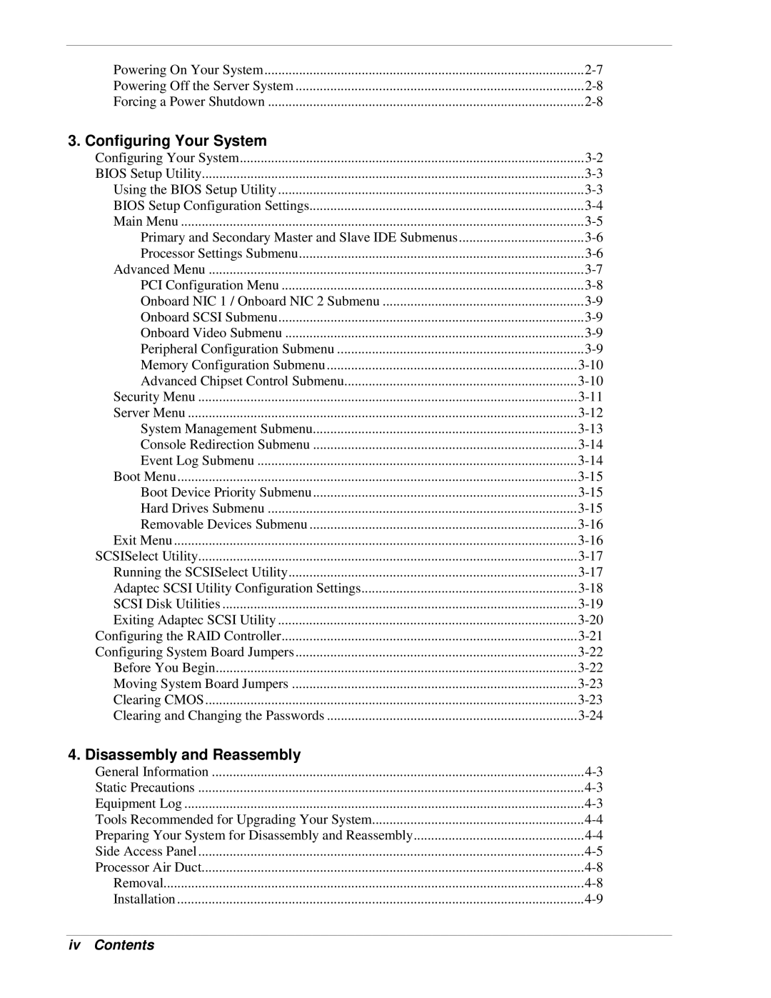 NEC 120Lg manual Configuring Your System, Iv Contents 