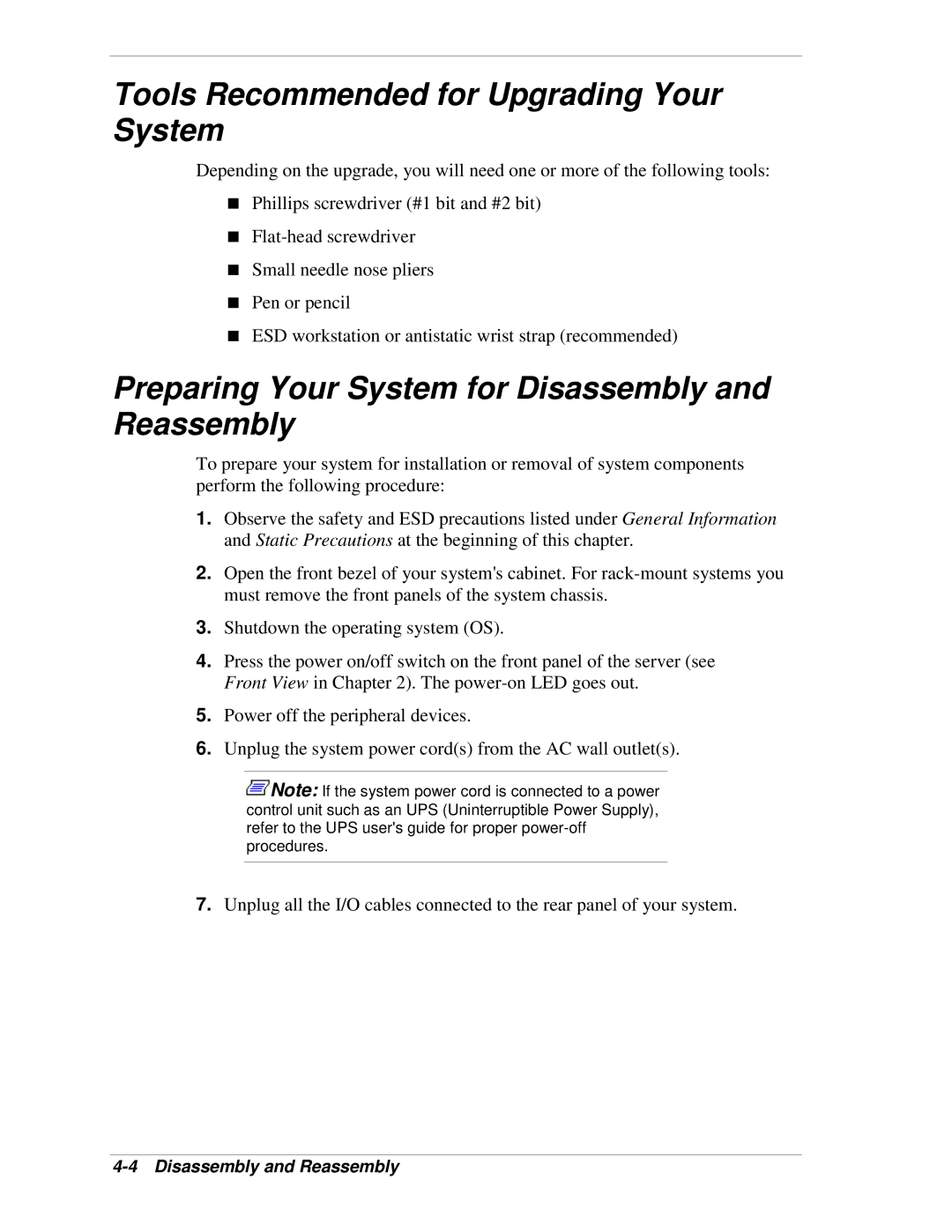 NEC 120Lg manual Tools Recommended for Upgrading Your System, Preparing Your System for Disassembly and Reassembly 