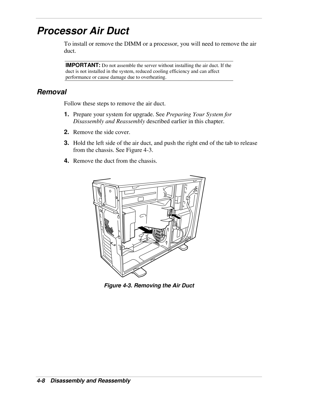 NEC 120Lg manual Processor Air Duct, Removal 