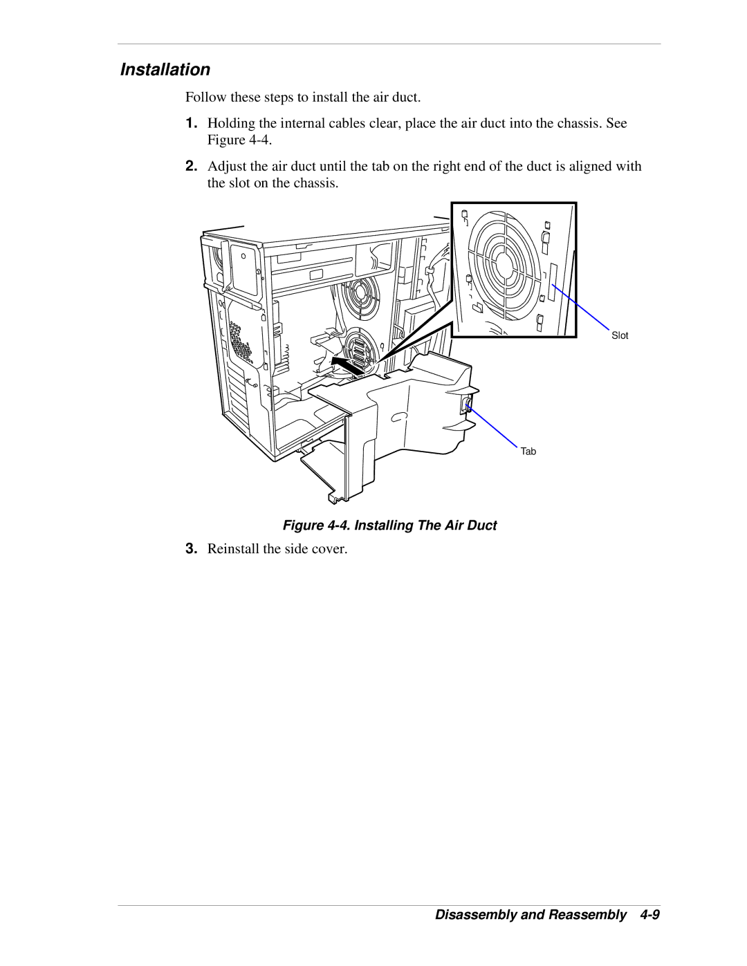 NEC 120Lg manual Installation, Installing The Air Duct 