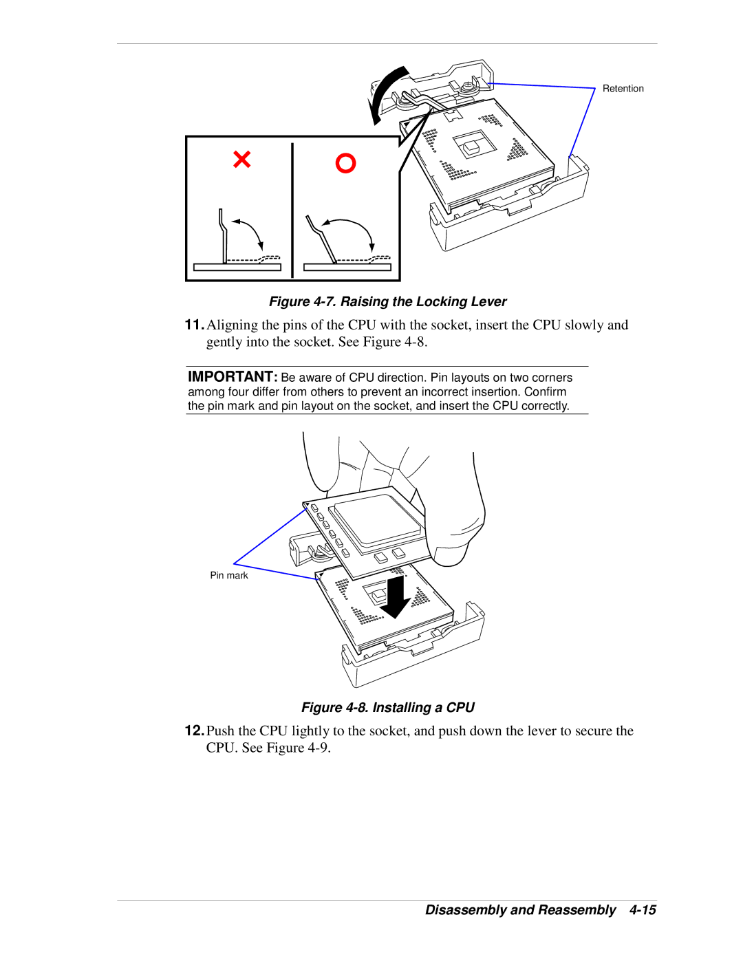 NEC 120Lg manual Raising the Locking Lever 