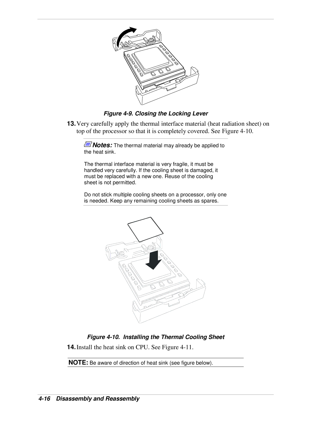 NEC 120Lg manual Install the heat sink on CPU. See Figure 