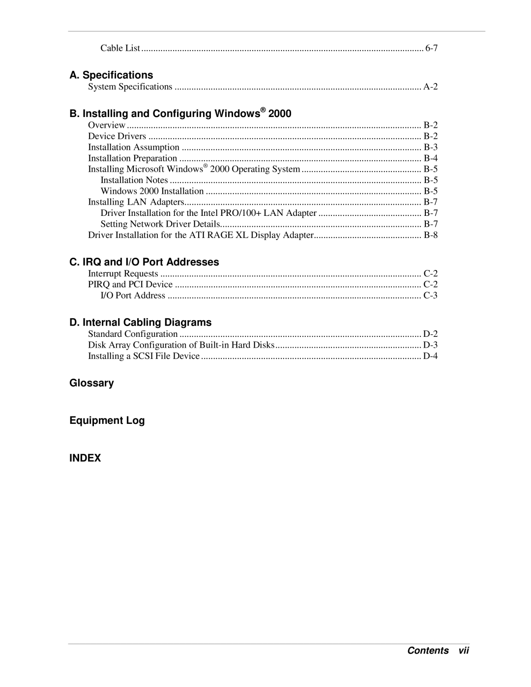 NEC 120Lg manual Index 