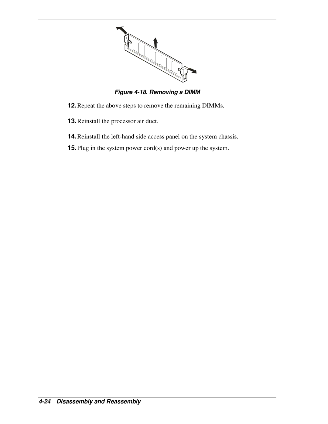 NEC 120Lg manual Removing a Dimm 