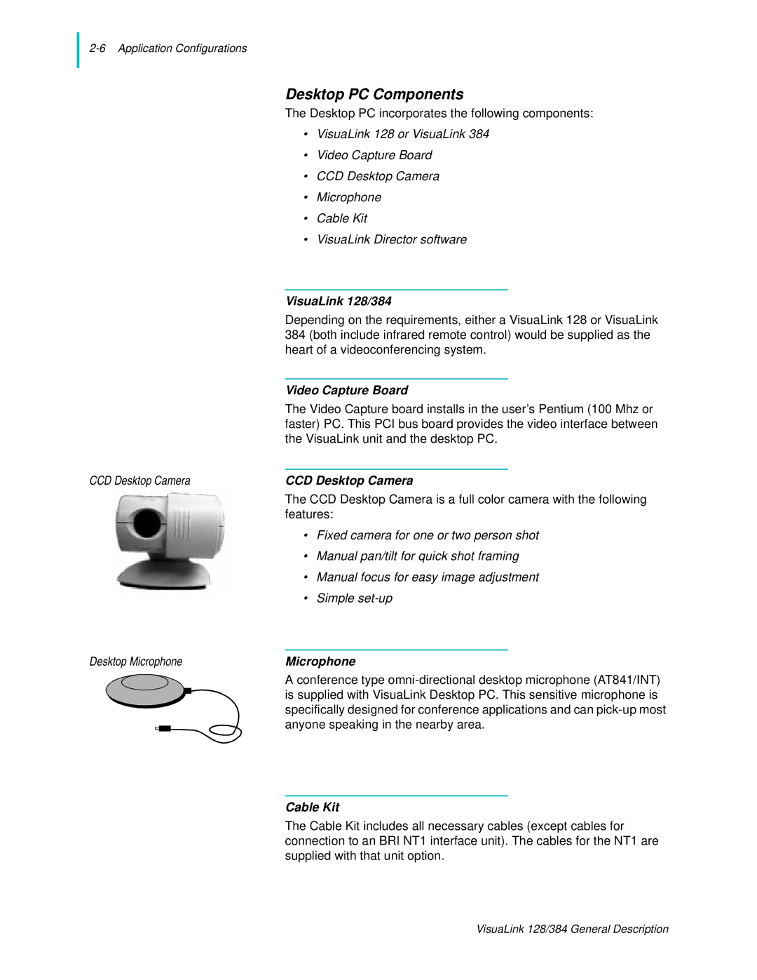 NEC 128 manual Desktop PC Components, Video Capture Board, CCD Desktop Camera 