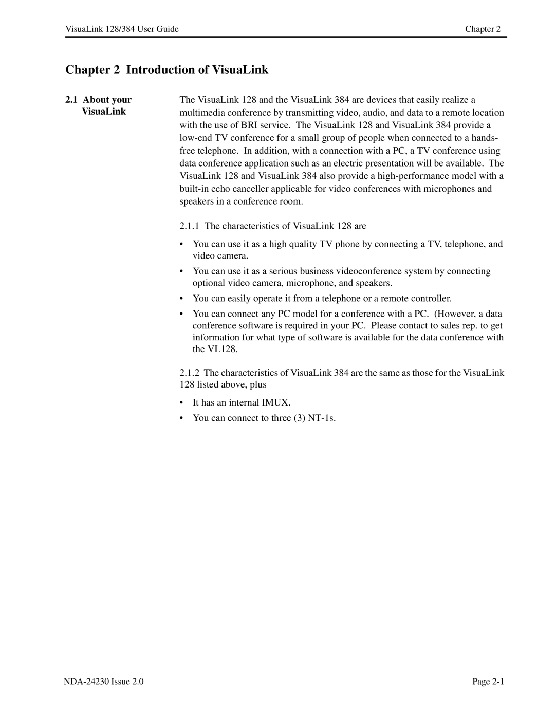 NEC 128/384 manual Introduction of VisuaLink, About your VisuaLink 