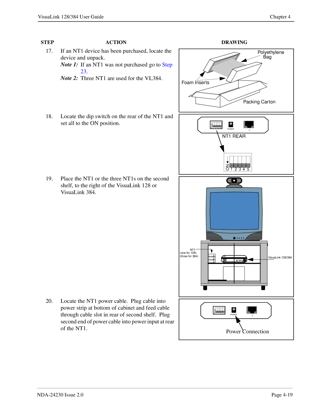 NEC 128/384 manual Power Connection 