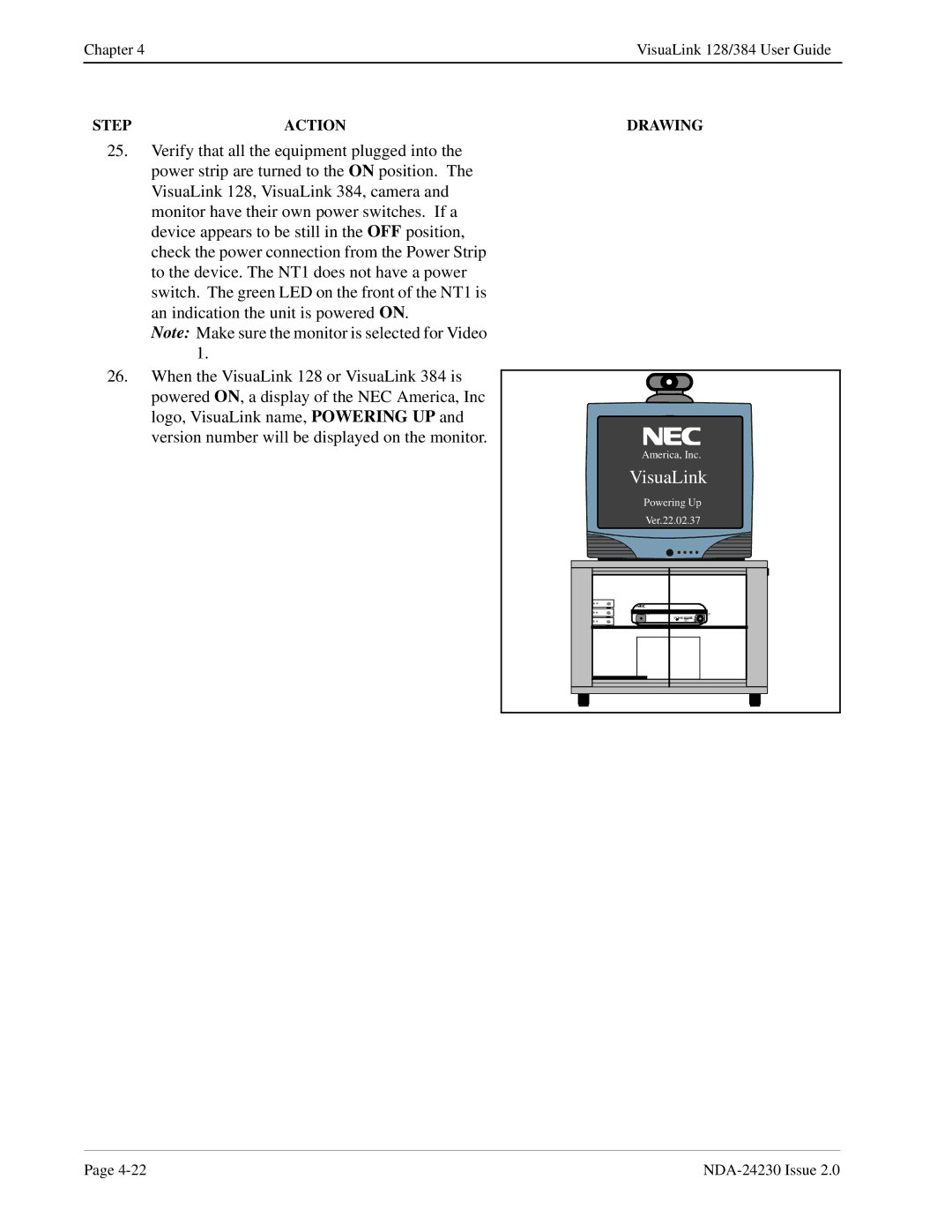 NEC 128/384 manual VisuaLink 