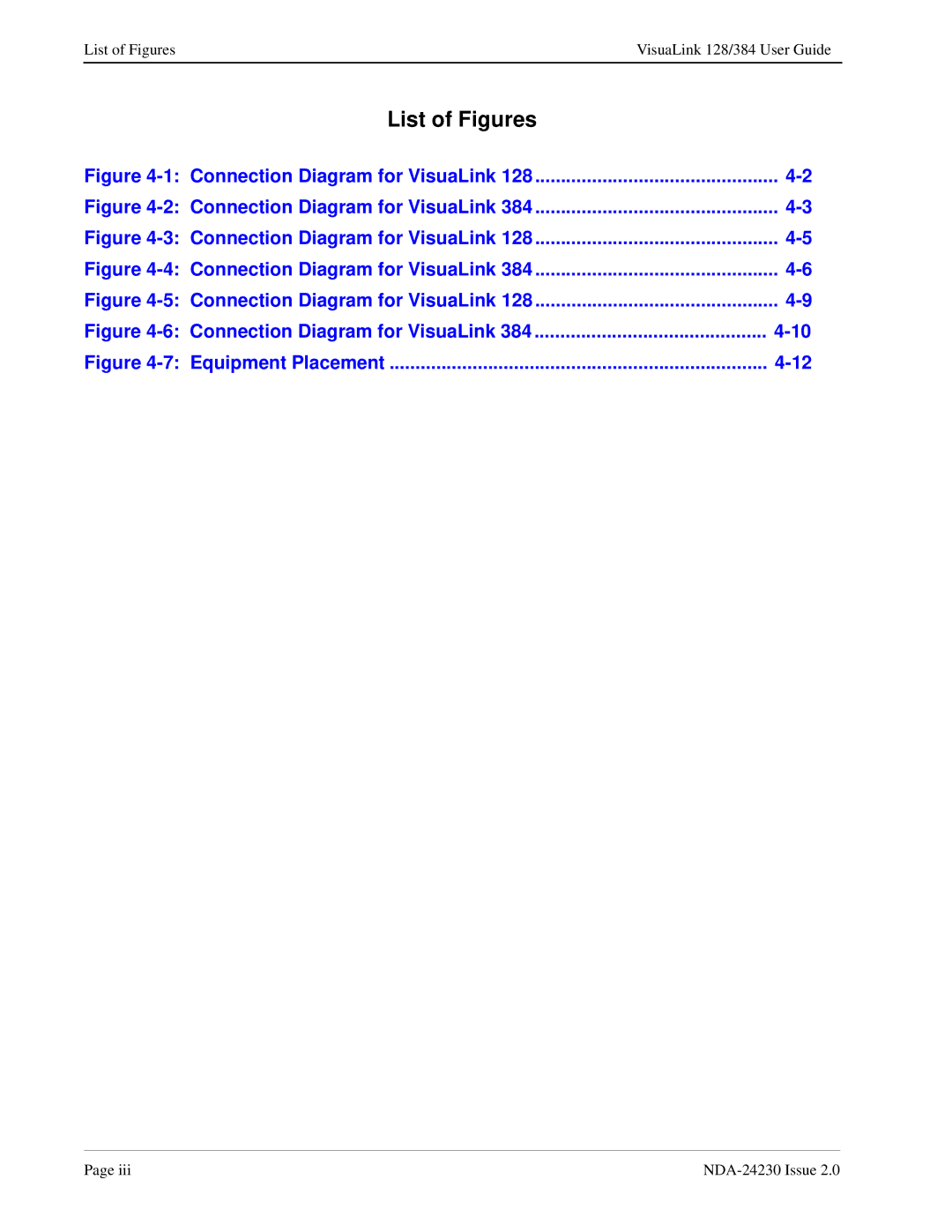 NEC 128/384 manual List of Figures 