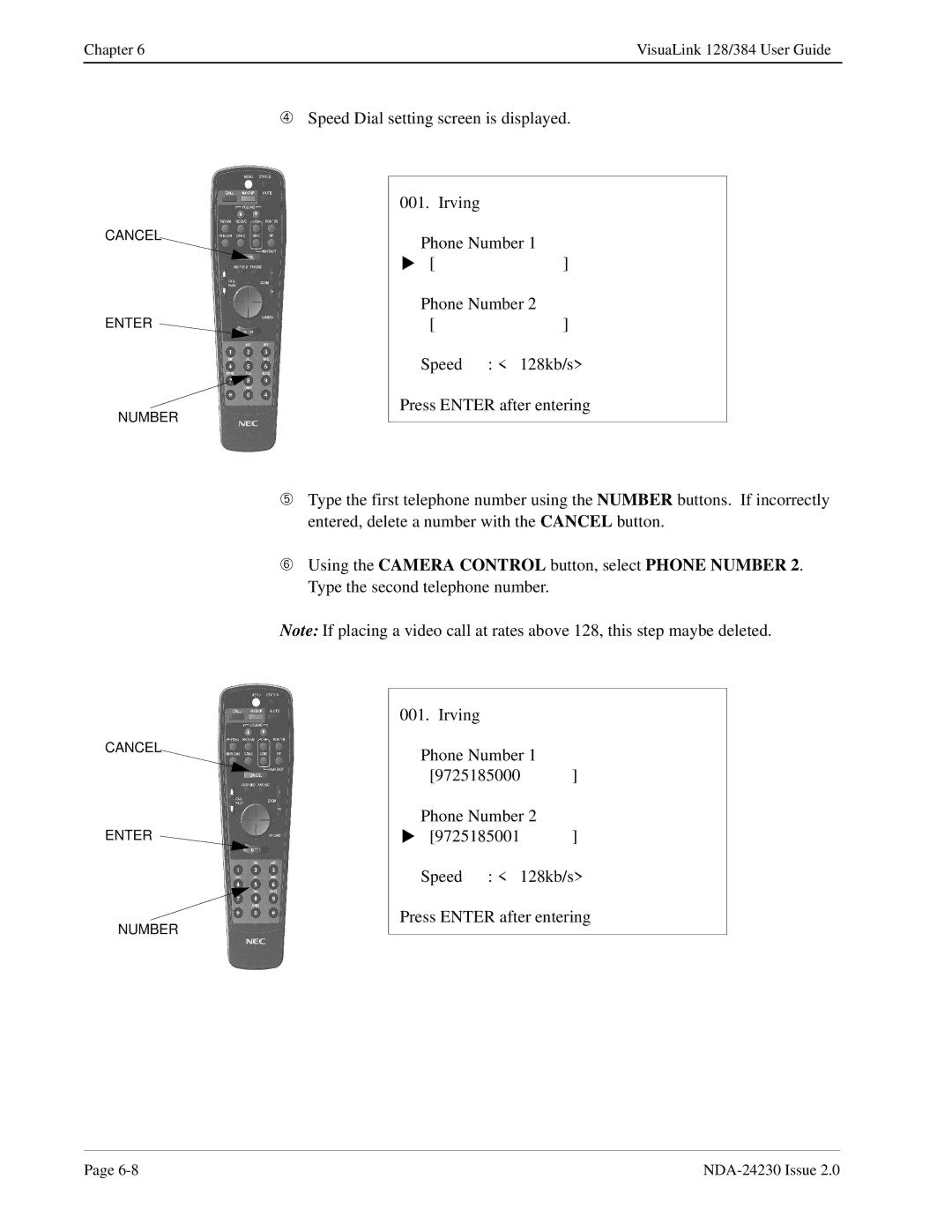 NEC 128/384 manual 9725185000 