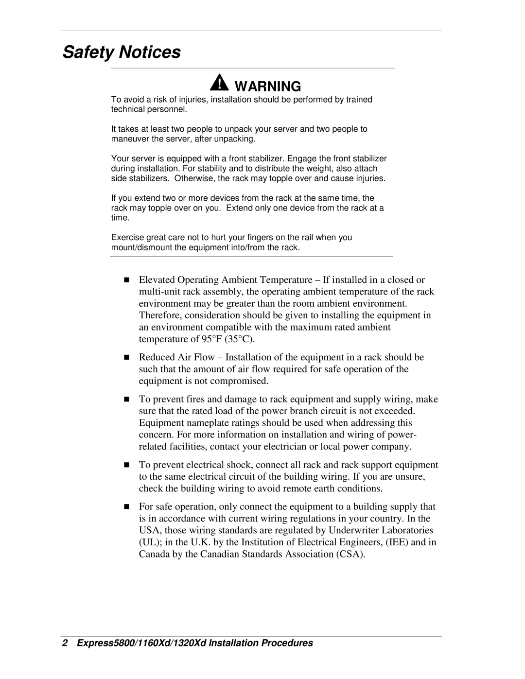 NEC 1320Xd, 1160Xd manual Safety Notices 