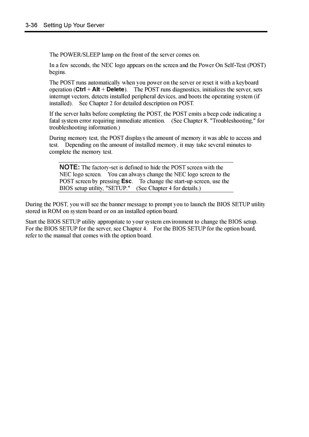 NEC 140Rc-4 manual Setting Up Your Server 