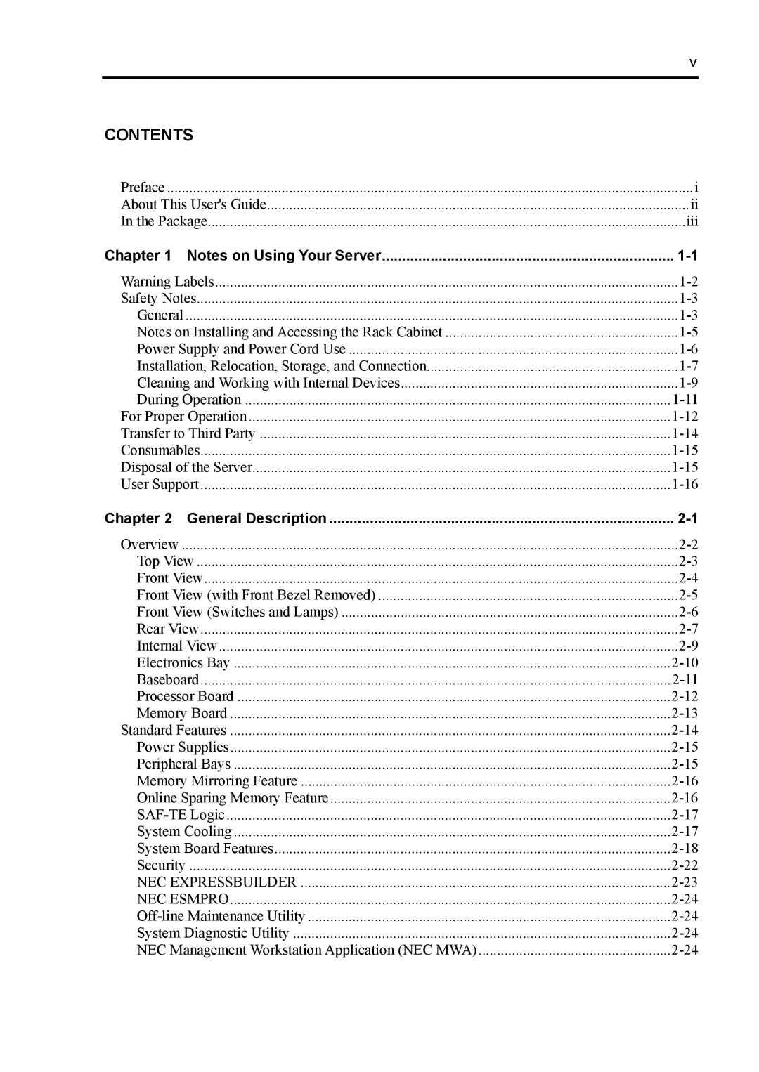 NEC 140Rc-4 manual Contents 