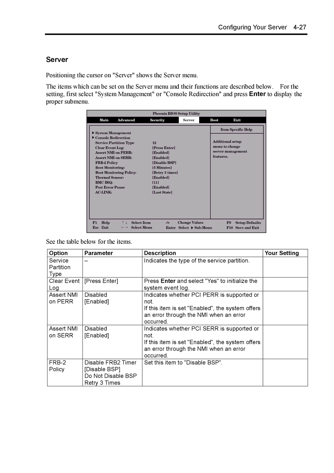 NEC 140Rc-4 manual Server 