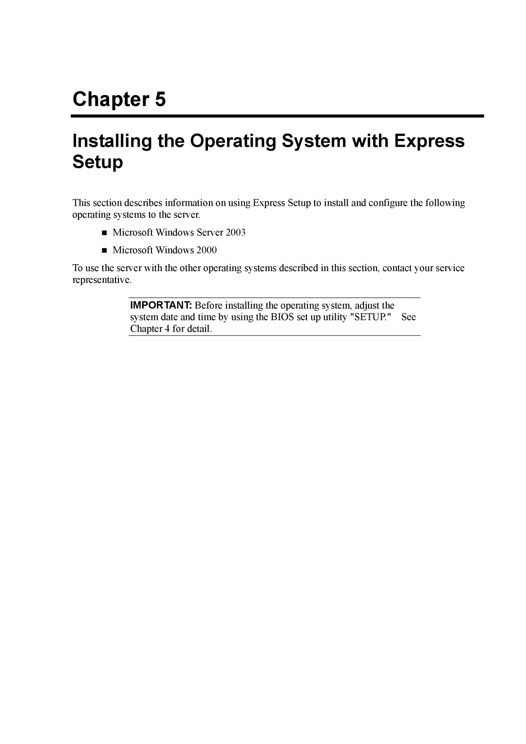 NEC 140Rc-4 manual Installing the Operating System with Express Setup 