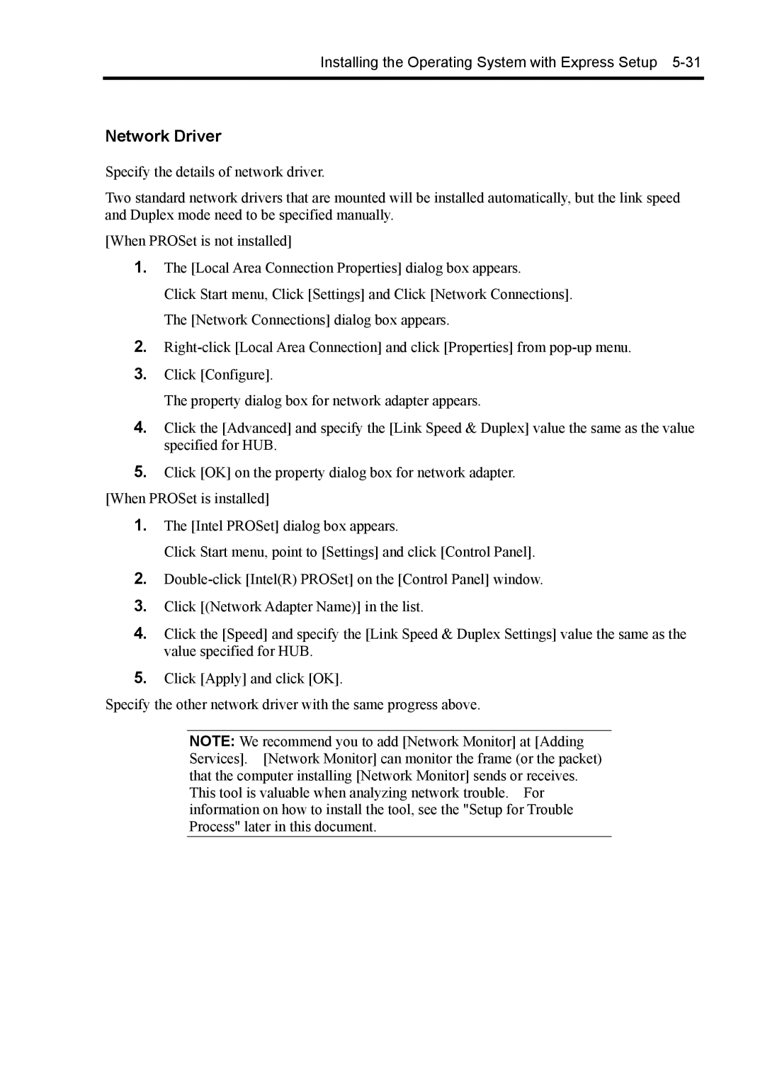 NEC 140Rc-4 manual Network Driver 