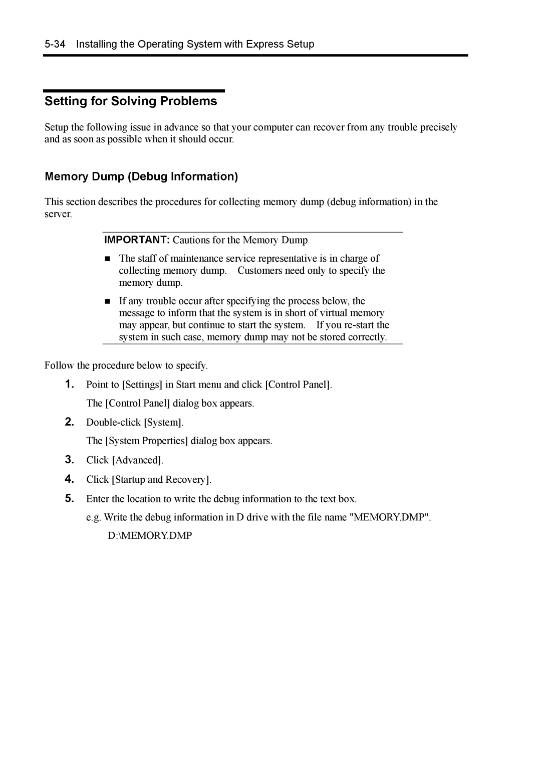 NEC 140Rc-4 manual Setting for Solving Problems 