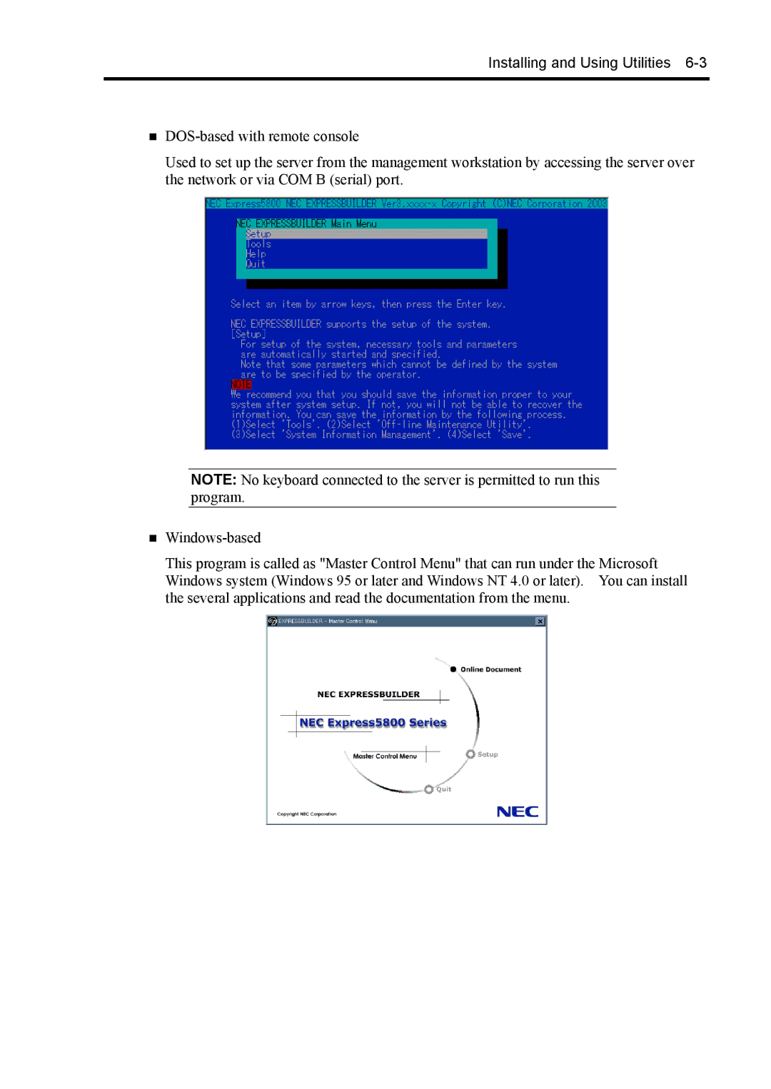 NEC 140Rc-4 manual Installing and Using Utilities 